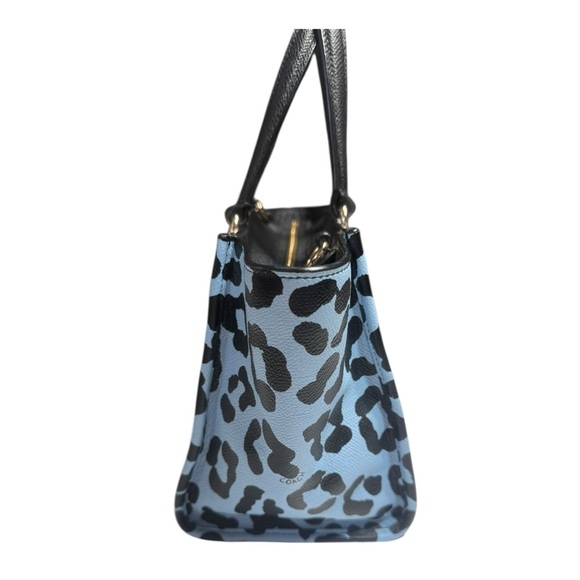 Coach Blue and Black Leopard Print Tote and Wristlet Set - Picture 5 of 12